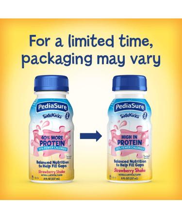 PediaSure SideKicks Kids Protein Shake, Strawberry - 6 Pack, 8 fl oz Each - Key Nutrients for Growth & Nutrient Gaps - Buy Online on GoSupps.com