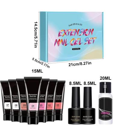  LearnLyrics Complete Nail Kit with Everything Poly Gel Nail Kit | Extension Gel Set with UV Poly Nail Kit | 7 Color Nude Thickening Solution Builder Nail Art - Buy Online on GoSupps.com