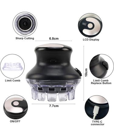 Eurobuy Hair Clippers Men Waterproof Circular Cordless Hair Trimmer Rechargeable LED Display Mini Portable Hair Cutter with 2 Guide Combs - Buy Online on GoSupps.com