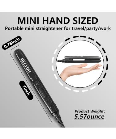 Melydo Mini Smooth Iron for Short Hair | Portable Hair Straightener | Dual Power Supply & Ceramic Heating Plate (Black) - Buy Online on GoSupps.com