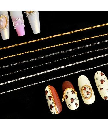 NICENEEDED 12 Strips Metal Nail Art Chains Black Silver White Nail Jewelry Chains Alloy Nail Chains Punk Nail Charms Nail Ornaments Nail Jewels Nail Art Studs for Manicure Decoration - Buy Online on GoSupps.com