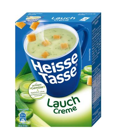 Hot cup of leek cream soup with crispy wrapping 12 pack (12 x 450 ml) finished in just 2 minutes-the perfect soup-snack for relaxing leek cream with croutons 450 ml (12 pack)