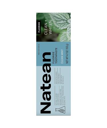 Natean Clean + Whiten Fluoride Whitening Toothpaste - Clean Mint 4.7 Oz Tube - Buy Online on GoSupps.com