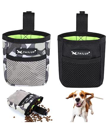 Lanjue 2 Pieces Small Dog Treat Bags Black and Camouflage Color Dog Treat Pouch with Waist Belt Clip 600D Oxford Cloth Dog Walking Bag Treat Pouch for Dog Training Classic style - Buy Online on GoSupps.com