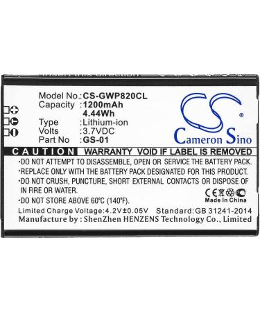 GS-01 1200mAh Battery for WP810 WP820 DP730 GMD1208 - High-Performance 3.7V Replacement Battery | International Shipping Available - Buy Online on GoSupps.com