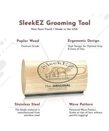 SleekEZ Deshedding Grooming Tool for Dogs, Cats & Horses - Patented Undercoat Brush - Removes 95% Loose Hair, Fur & Dirt - 5 Inch - Buy Online on GoSupps.com