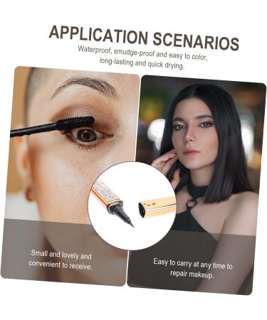 Mikinona Lash Accessories 3pcs Eyeliner Eyelash Tool Smudgeproof Lining Pens Makeup Supplies Printing Miss Gold and Silver - Buy Online on GoSupps.com