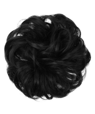 Jjstar 2-Piece Hair Part with Rubber Band | Dutt Hair Tie for Updos & Messy Buns | Deep Black Extensions for Women & Girls - Buy Online on GoSupps.com