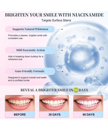 Niacinamide Whitening Toothpaste 2Pcs Niacinamide Intensive Toothpaste Fresh Breath Remove Tooth Stains Protects Tooth Enamel and Freshens Breath for Sensitive Teeth 7.6 Oz - Buy Online on GoSupps.com