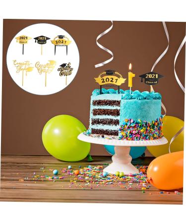 Alipis 2 Sets 12pcs 2021 Cake Insert Graduation Food Picks Congrats Cardstock Topper Grad Cupcake Toppers 2021 Graduation Decorations Ice Cream Toppers Acrylic Dessert Graduation Season - Buy Online on GoSupps.com