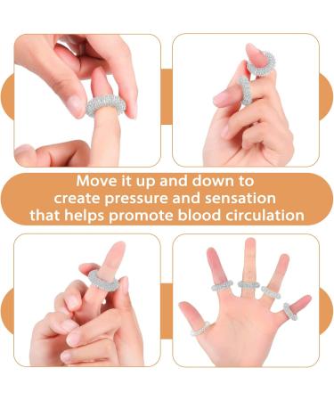 4 Skills Igelball Massage & 10 Massage Rings Set - Acupressure for Stress Relief for All Ages - Silver - Buy Online on GoSupps.com