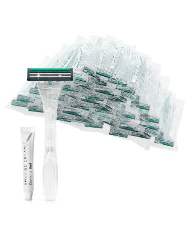 Buy Kheoxusa 50 Pack Triple Blade Disposable Razors - Individually Wrapped for Travel Hotels & Airbnb - Premium Quality & Comfort - Buy Online on GoSupps.com