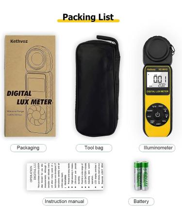 Kethvoz Digital Lux Meter - 0-1400,000 Lux for Photography, LED Grow Light, Aquarium - Foot Candle Lumen Tester - Buy Online on GoSupps.com