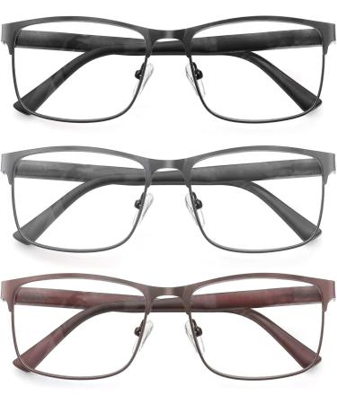 Shop HEEYYOK Men's Blue Light Blocking Reading Glasses - Metal Frame UV Protection 2.0 Diopters 4 Colors - Buy Online on GoSupps.com