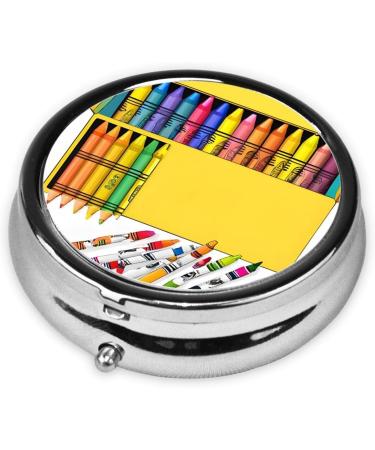 Buy Cute Crayons Box - Portable 3 Compartment Pill Organizer | Travel Medicine Holder & Vitamin Case - Buy Online on GoSupps.com
