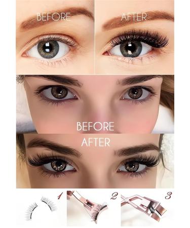 Reusable Magnetic Eyelash Kit | 2024 Lumentes Dual Magnetic Lashes | Easy No Glue Faux Eyelashes with Clip Applicator - Natural Look - Buy Online on GoSupps.com
