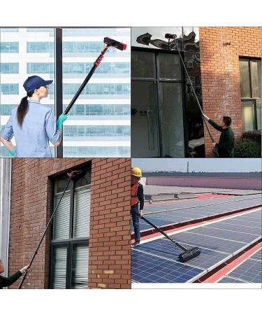 Telescopic Pole Water Line Brush Telescopic Window Cleaner Water Washing Brush Kit Windows Cleaning and Washing Tool for Solar System Cleaning and Window Cleaning 24FT/7.2M - Buy Online on GoSupps.com