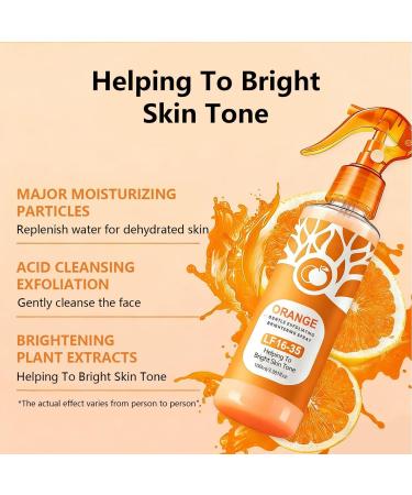 XJBD Orange Body Exfoliating Spray 100ml Gentle AHA Exfoliator with Jojoba Oil for Smooth & Glowing Skin Face Peels & Body Scrub Sensitive Skin Friendly Refreshing Citrus Scent - Buy Online on GoSupps.com