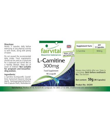 Fairvital | L-carnitine 300mg VEGAN - Highly dosed - 90 Licaps - Carnipure - Buy Online on GoSupps.com