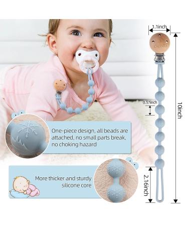 Silicone Pacifier Clip - One Piece Design for Baby Boys Girls - Sage+Ether - Buy Online on GoSupps.com