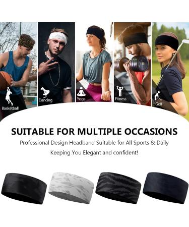 Sports Headband for Men & Women - Elastic Hair Band for Fitness Running Yoga & More - Thin Wide Welding Tape - Fits Under Helmet (Color 8) - Buy Online on GoSupps.com