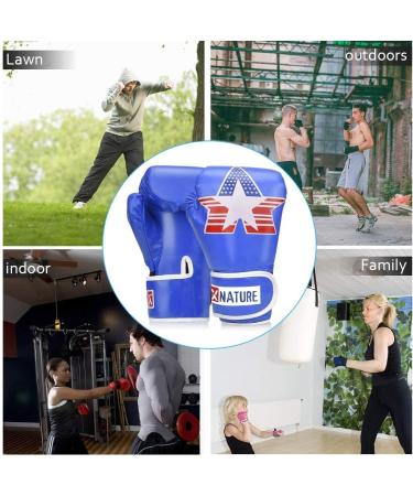 Xnature PU Kids Boxing Gloves - 4oz 6oz 8oz for Ages 5-12 | Blue Boxing Gloves for Kickboxing and Training - Perfect Christmas and Birthday Gift - Buy Online on GoSupps.com