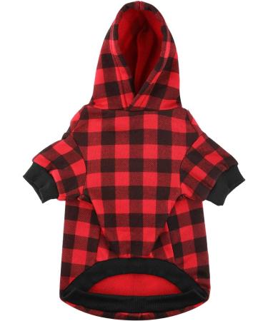 Blaoicni Plaid Dog Hoodie Sweater for Medium Dogs - Warm & Soft Coat for Cat Puppy - XL - Buy Online on GoSupps.com