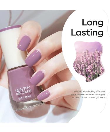 Purple Nail Polish Nail Varnish Lilac Lavender Violets Pale Purple Quick Dry Natural Long Lasting No Need Baking Nail Polish for Christmas DIY Nail Art - Buy Online on GoSupps.com