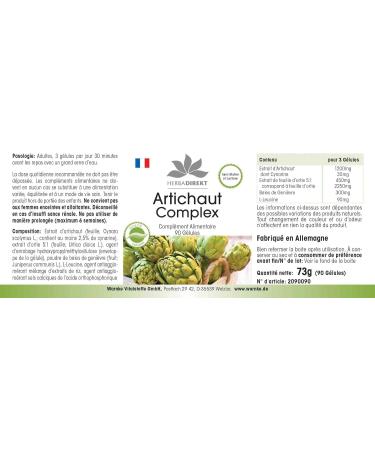 Artichoke Capsules with Stinging Nettle & Juniper Berry - Vegan - 90 Capsules | HERBADIREKT - Buy Online on GoSupps.com