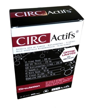 SYNActifs - CIRCActifs Circulation - Health of the venous system and microcirculation - Food supplement - ECO Box of 60 Capsules