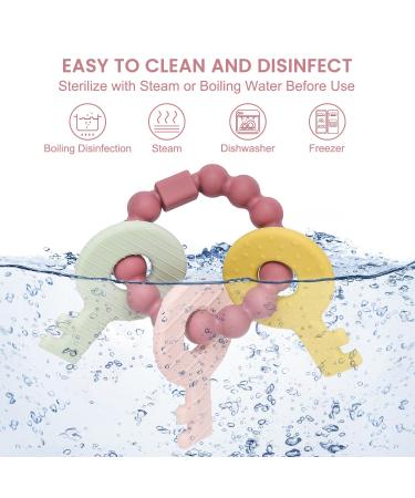 BPA-Free Baby Bite Ring Toy Keys Red Teething Aid for Babies 3 Months+ - Buy Online on GoSupps.com