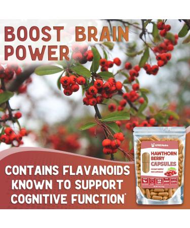 XPRS Nutra Hawthorn Berry Capsules - 180 Count (90 Day Supply) of Premium USDA Hawthorne Berry Capsules for Cardiovascular Support - Vegan Friendly Hearth Health Supplement - Buy Online on GoSupps.com