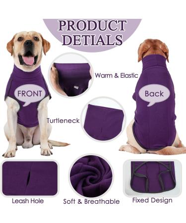 Hjyokuso Dog Sweater & Coat - Warm Lightweight Fleece Jacket for Small Medium & Large Dogs - Winter Outdoor Dog Apparel in Purple - XS to L Sizes - Buy Online on GoSupps.com