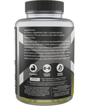 Alpha CRE X2 - 1500mg Creatine MagnaPower & Ethyl Ester | Advanced 150 Capsule Formula for Enhanced Performance - Buy Online on GoSupps.com