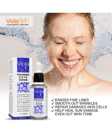  Hyaluronic Acid Serum for Face/Neck/Eyes. Hydrate Plump & Moisturise. Use Hyaluronic Acid To Protect & Increase Cell Production. Anti Wrinkle Face Serum. - Buy Online on GoSupps.com