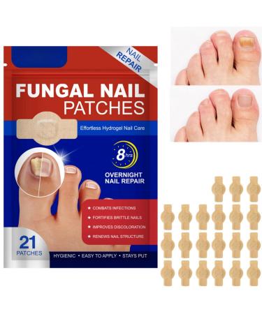 21 Patches Multi-Purpose Toenail Repair Treatment Pads Fungal Nail Patches Fungal Nail Treatment for Toenails Nail Repair for Damaged Nails Ingrown Toenail Treatment Fungal Nail Treatment Extra Strong