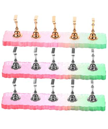 minkissy 3 Sets Artificial Nails Display Holder Fake Nails Display Holder Fake Nail Tips Training Nail Stands Nail Holder for Painting Nails Crystal Stand Acrylic With Base