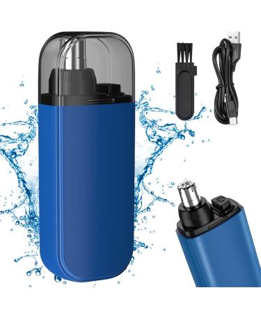 Portable Nose Hair Trimmer Electric Nose Hair Trimmer Type-C Rechargeable Nose Hair Trimmer Unisex Portable Nose Hair Trimmer with Dust Protection Cap (Blue)
