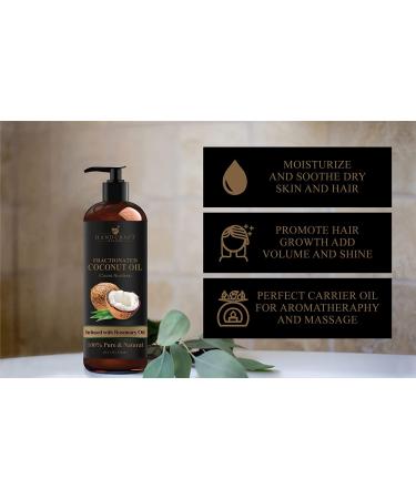 Rosemary-Infused Fractionated Coconut Oil - 100% Pure & Natural Carrier Oil for Essential Oils, Massage, Hair & Body - 8 fl. Oz - Buy Online on GoSupps.com