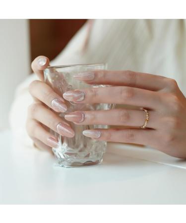DANNI & TONI Sweet Tea Gel Nail Stickers Set - 28 Semi-Cured Salon-Quality Nail Wraps | Marble Pattern Manicure Strips with Shimmer Powder - Self-Adhesive and Soft - Buy Online on GoSupps.com