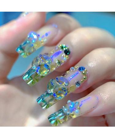 Fake Nails Tips - Full Artificial Nails in 3D Home Women Nail Tips Beginners Manicure Nails for Dating Wedding Traveling 02 - Buy Online on GoSupps.com