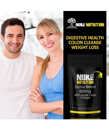 Nuke Nutrition Colon Cleanse - 180 Capsules for Gut Health - Detox & Debloat with Apple Cider Vinegar & Ginseng - Strong Bowel Cleanse - 5 Advanced Ingredients - 180 Count - Buy Online on GoSupps.com