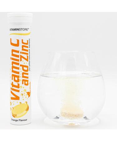 Vitamin Store Vitamin C and Zinc Effervescent Tablets - 3 Packs of 20 Orange Flavoured Fizzy Dissolvable Tablets for a Healthy Immune System - Vegan - One-a-Day VIT C and Zinc Supplement 1 count (Pack of 3) - Buy Online on GoSupps.com