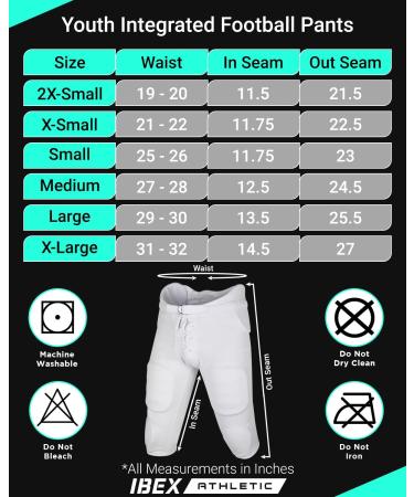 IBEX Athletic Integrated Football Pants for Youth - Red Training Pants with Integrated Padding XL (GetaWay Solids) - Buy Online on GoSupps.com