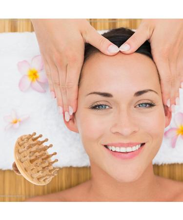 Minkissy Beech Massage Curb - Scalp & Head Massage Device Wooden Shampoo Brush & Peeling Tools for Relaxation - Buy Online on GoSupps.com