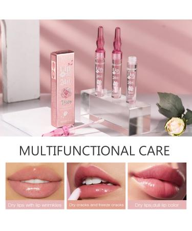 Hydrating Rose Lip Oil & Gloss | Nourishing Clear Lip Balm & Liquid Lipstick for Moisture & Shine - Non-Sticky Formula to Prevent Chapped Lips - Buy Online on GoSupps.com
