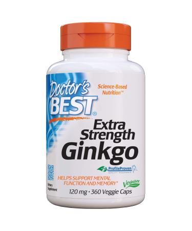 Doctor's Best Extra Strength Ginkgo 120 mg 360 Veggie Caps