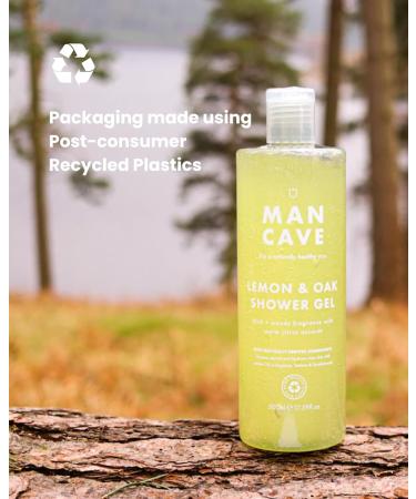 ManCave Lemon and Oak Shower Gel 500ml | Vegan & Sulphate Free | Infused with Lemon Oil & Aloe Vera | Refreshing Aroma | Made in the UK - Buy Online on GoSupps.com
