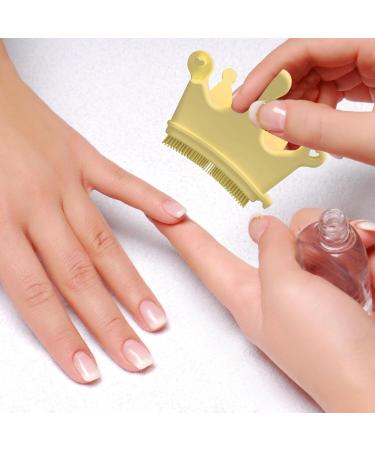 Nail Dust Brush Silicone Finger Nail Separators for Manicure Finger Separator Nail Dusting Brush Nail Gel Polish Pen Brush Stand for Nail Salon Yellow - Buy Online on GoSupps.com