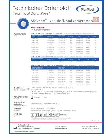Buy Sterile Mull Compresses 7.5x7.5 cm - 50 Non-Adhesive Wound Care Pads | Perfect for External Wound Treatment - Buy Online on GoSupps.com